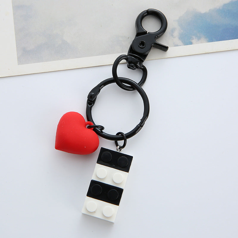 Wholesale Resin Three-dimensional Love Building Blocks Creative Keychain